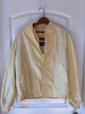 Vintage 80s Catalina La Paz Yellow Pastel Bomber Grandpa Jacket Size 44